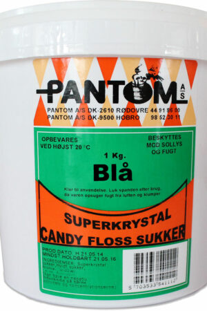 Candyfloss Sukker – Blå (frisk og sød citrus) 1kg.