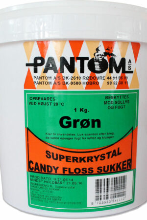 Candyfloss Sukker – Grøn (Citrus) 1kg.