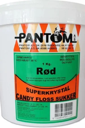 Candyfloss Sukker – Rød (Jordbær) 1kg.